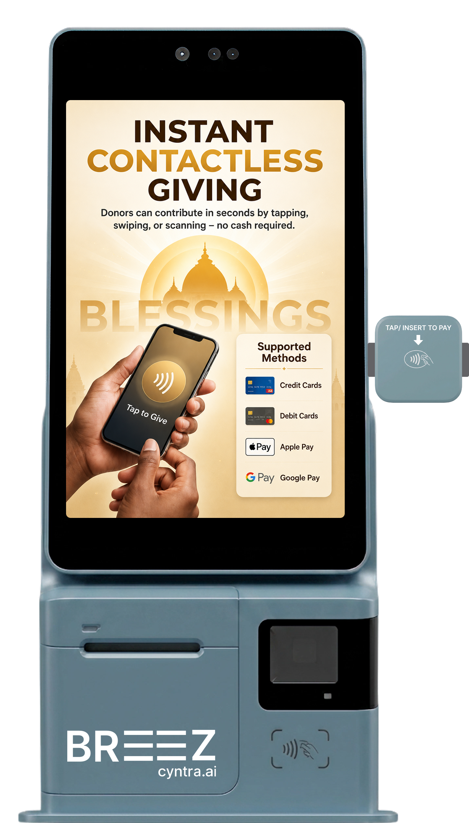 Contactless payment at donation kiosk